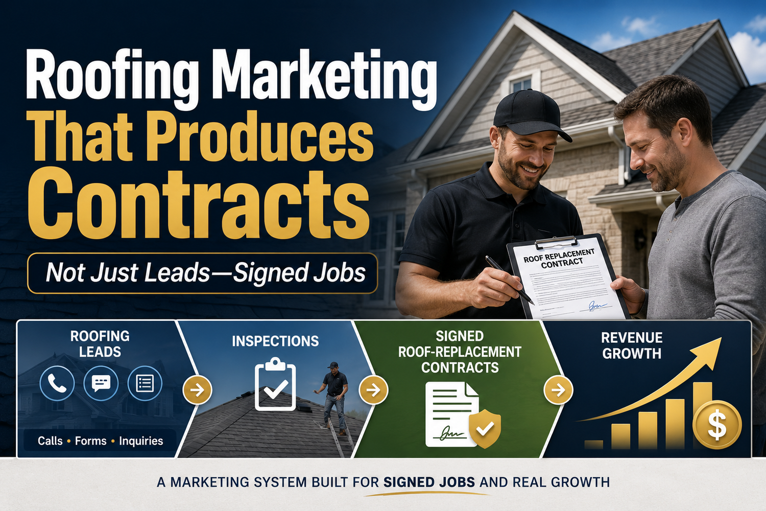 How Better Roofing Marketing Produces More Signed Roof-Replacement Contracts—Not Just Calls and Inspections